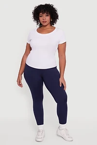 Plus Fleece Lined Soft Knit High Waisted Leggings