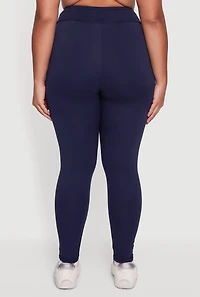 Plus Fleece Lined Soft Knit High Waisted Leggings