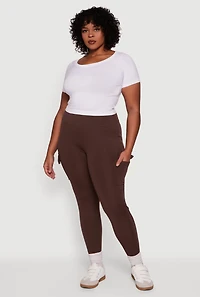 Plus High Waisted Cargo Pocket Leggings