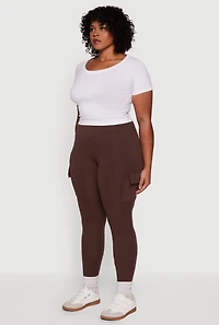 Plus High Waisted Cargo Pocket Leggings