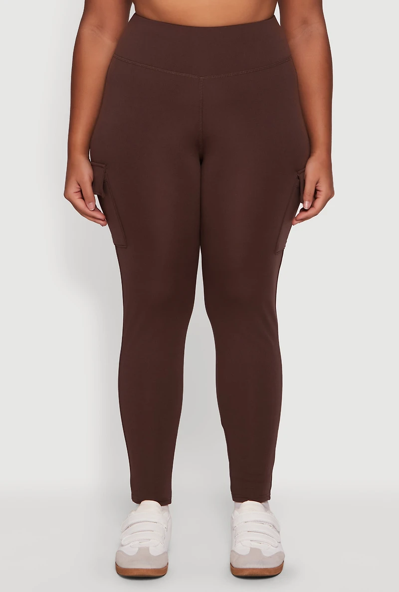 Plus High Waisted Cargo Pocket Leggings