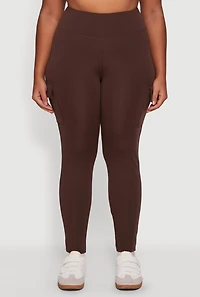 Plus High Waisted Cargo Pocket Leggings