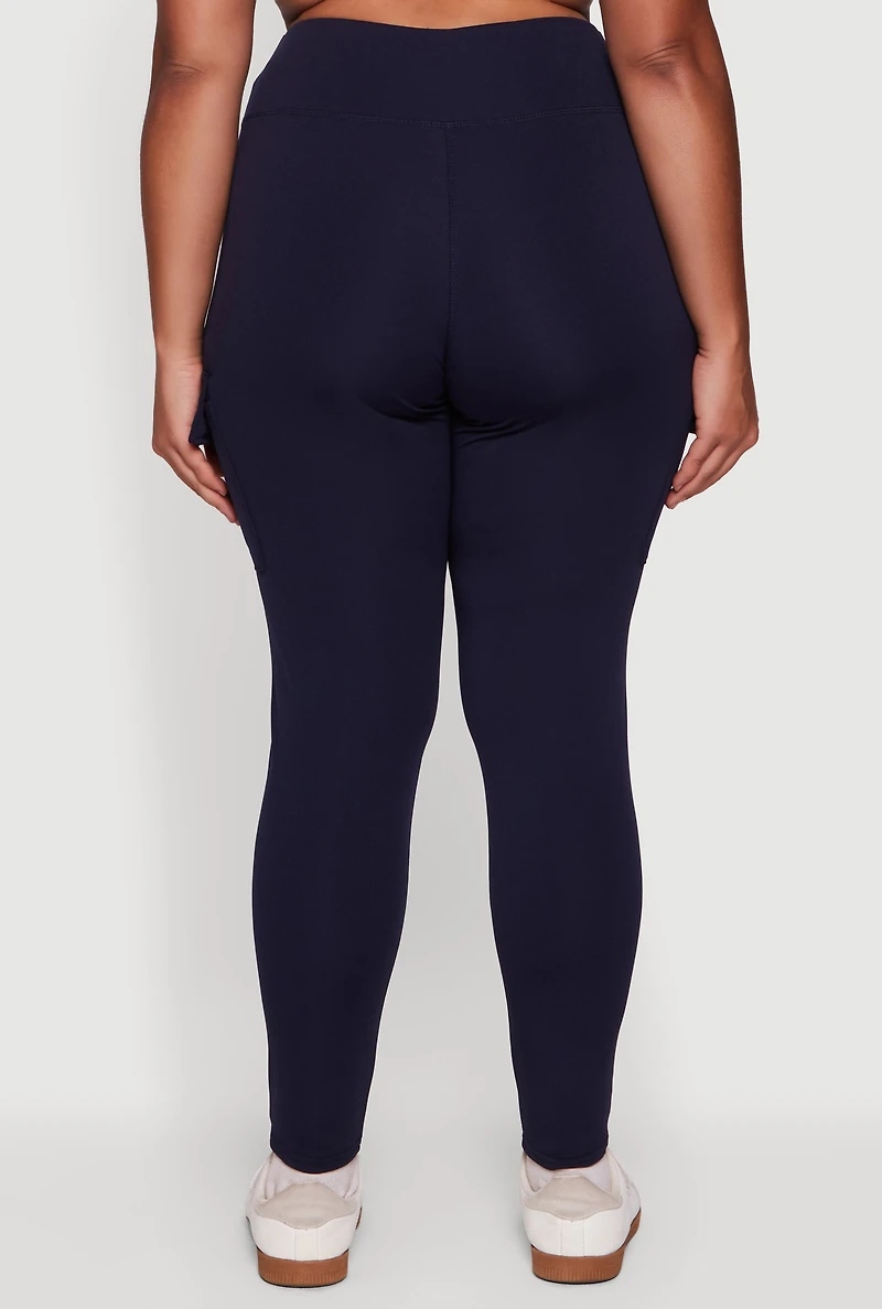 Plus High Waisted Cargo Pocket Leggings
