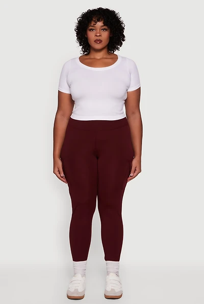 Plus High Waisted Cargo Pocket Leggings