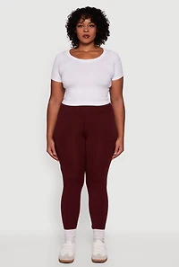 Plus High Waisted Cargo Pocket Leggings
