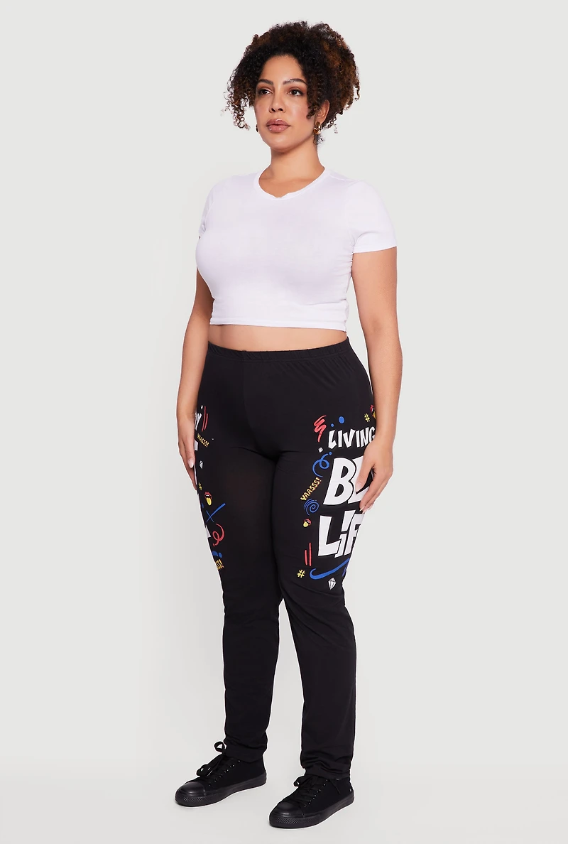 Plus Living My Best Life Graphic Leggings