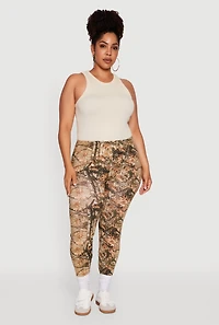Womens Plus Size High Waisted Hunter Camo Print Leggings, Multi, Size 3X