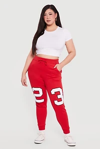 Plus 23 Graphic Drawstring Waist Joggers