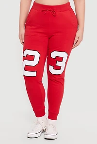 Plus 23 Graphic Drawstring Waist Joggers