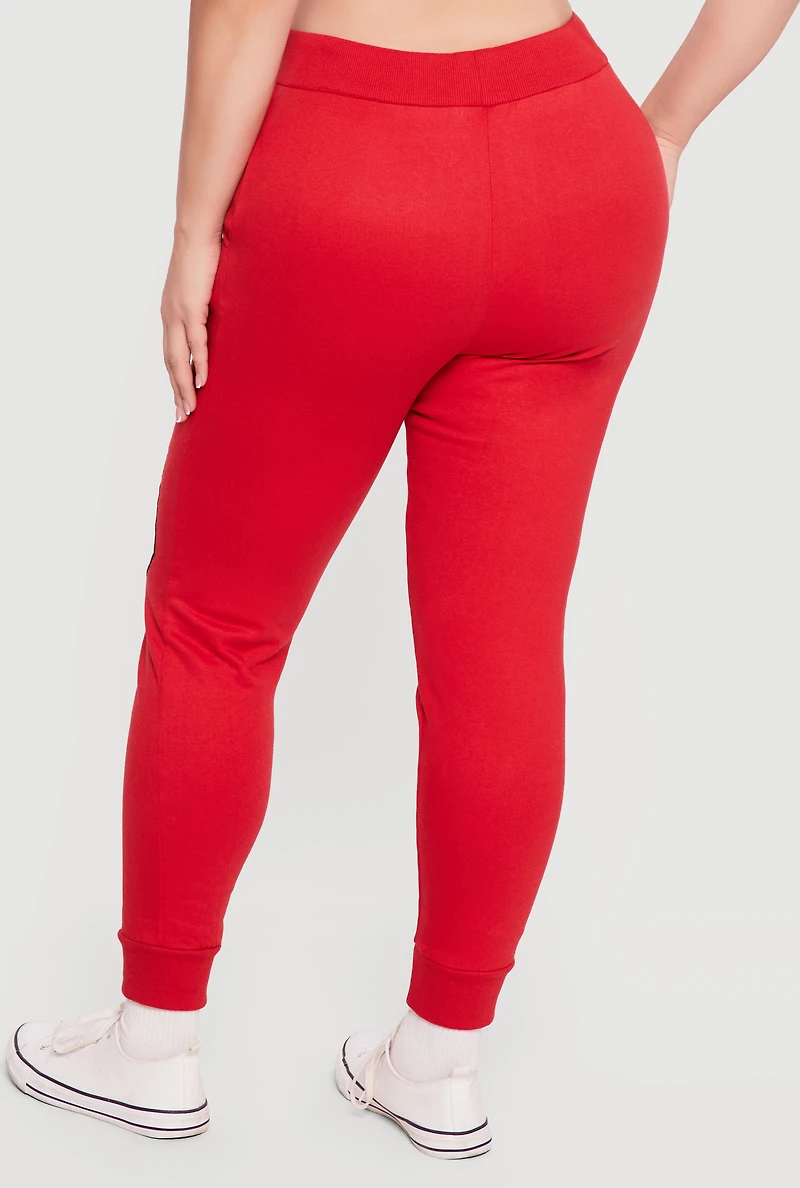 Plus 23 Graphic Drawstring Waist Joggers