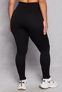 Womens Plus Drawstring Detail High Waist Leggings, 3X-4X