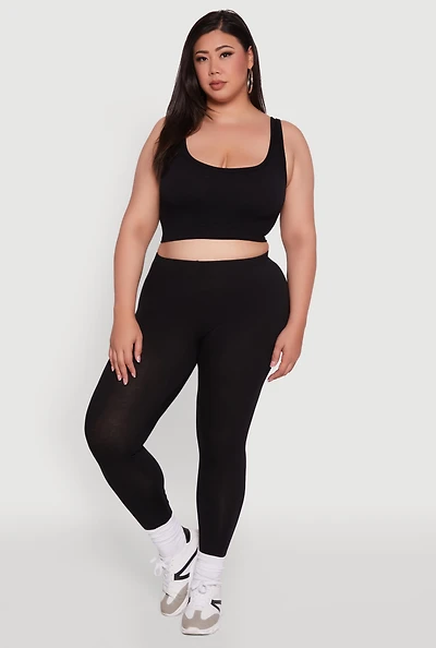 Womens Plus Ambiance Basic Leggings,