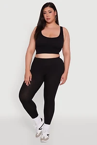 Womens Plus Ambiance Basic Leggings,