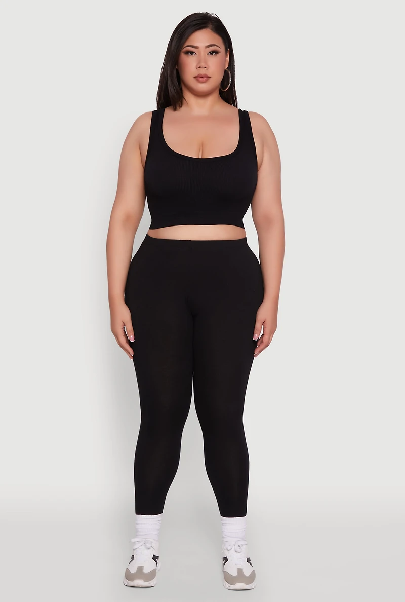 Womens Plus Ambiance Basic Leggings,