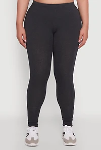 Womens Plus Size Ambiance Basic Leggings, Grey, Size 3X