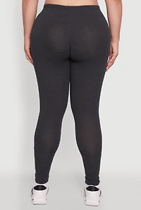 Womens Plus Size Ambiance Basic Leggings, Grey, Size 3X