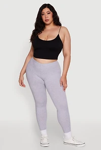Womens Plus Size Ambiance Basic Leggings, Grey, Size 2X