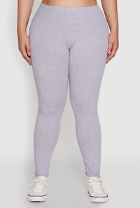 Womens Plus Size Ambiance Basic Leggings, Grey, Size 2X
