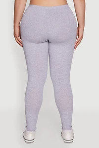 Womens Plus Size Ambiance Basic Leggings, Grey, Size 2X