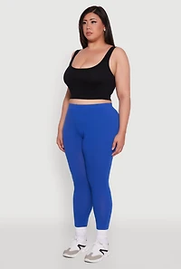 Womens Plus Size Ambiance Basic Leggings, Blue, Size 2X