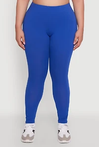 Womens Plus Size Ambiance Basic Leggings, Blue, Size 2X