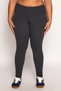 Womens Plus High Waist Leggings, Grey,