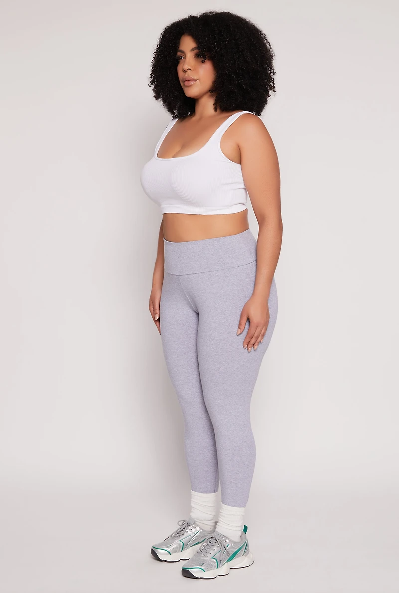 Womens Plus Size High Waist Leggings, Grey, Size 2X