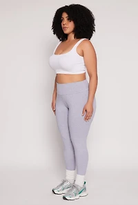 Womens Plus Size High Waist Leggings, Grey, Size 2X