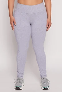 Womens Plus High Waist Leggings, Grey,