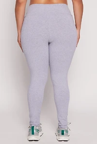 Womens Plus High Waist Leggings, Grey,