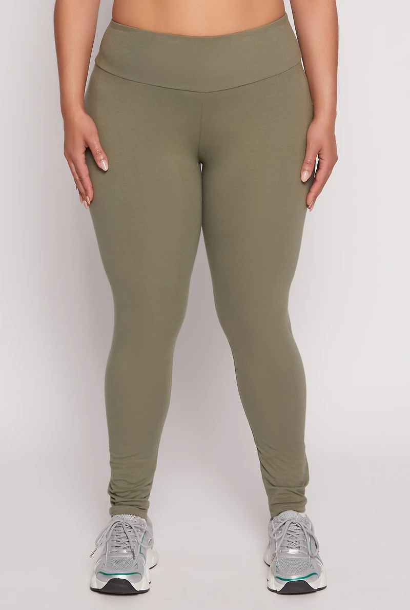 Womens Plus High Waist Leggings,