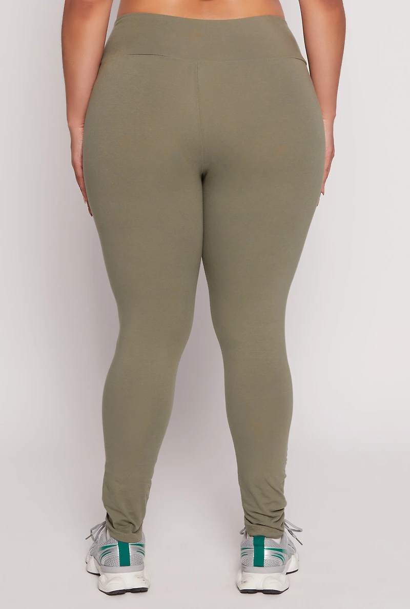 Womens Plus Size High Waist Leggings, Green, Size 3X