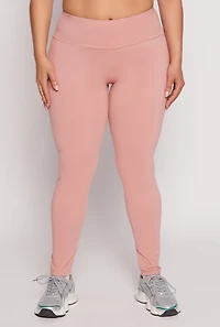 Womens Plus Size High Waist Leggings, Pink, Size 2X
