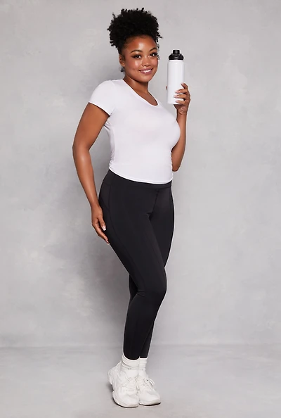 Plus Spandex Pintuck Leggings