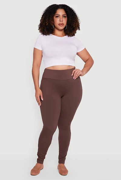 Plus Soft Knit High Waisted Leggings