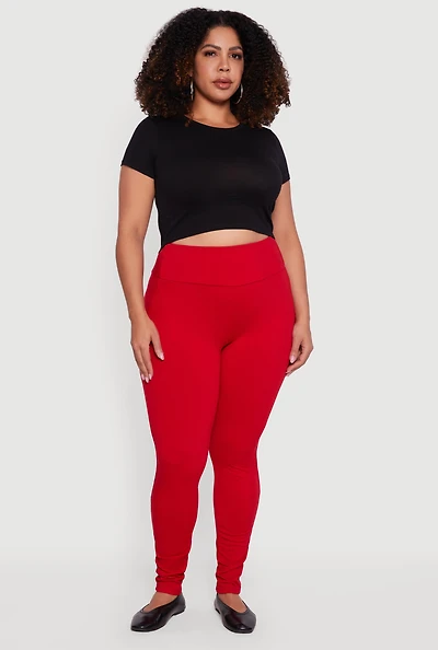 Plus Soft Knit High Waisted Leggings