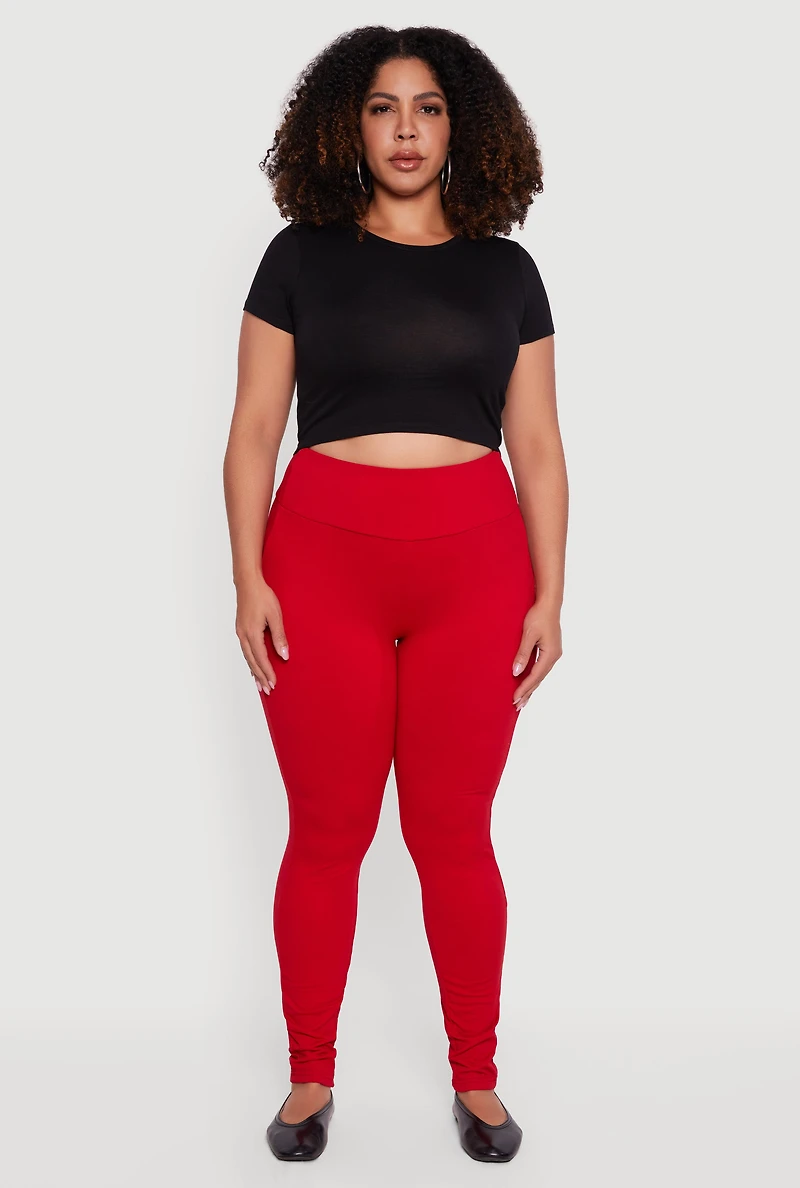 Plus Soft Knit High Waisted Leggings