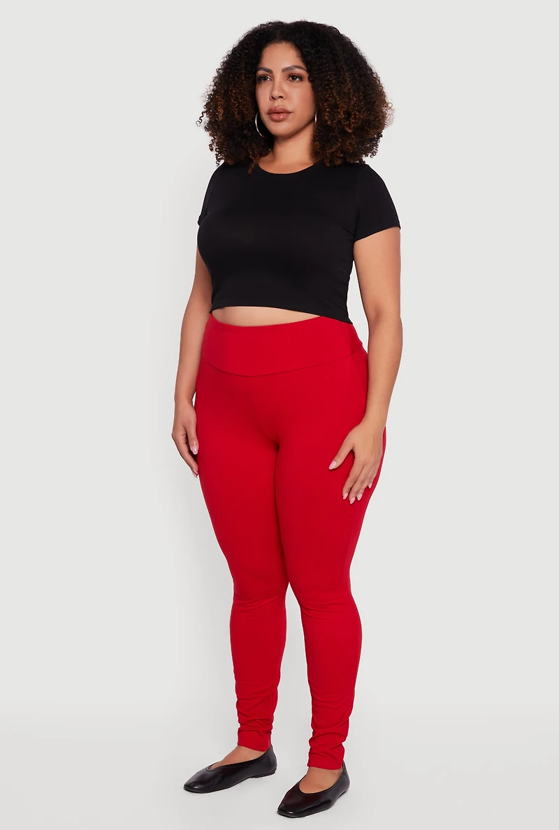 Plus Soft Knit High Waisted Leggings
