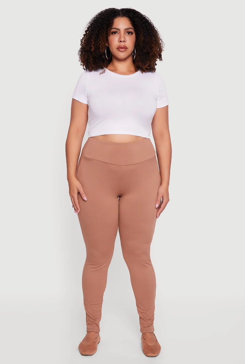 Plus Soft Knit High Waisted Leggings