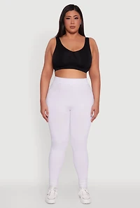 Plus Seamless Rib Knit Push Up High Waisted Leggings