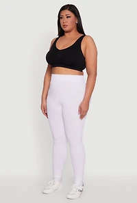 Plus Seamless Rib Knit Push Up High Waisted Leggings