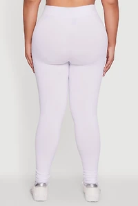 Plus Seamless Rib Knit Push Up High Waisted Leggings