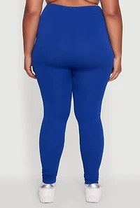 Womens Plus Seamless Rib Knit Push Up High Waisted Leggings, 1X-2X