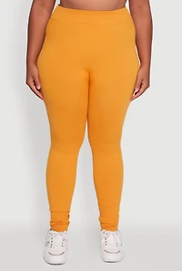 Plus Seamless Rib Knit Push Up High Waisted Leggings