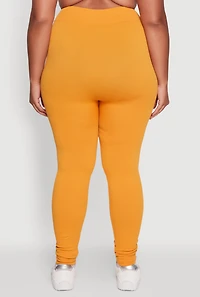 Plus Seamless Rib Knit Push Up High Waisted Leggings