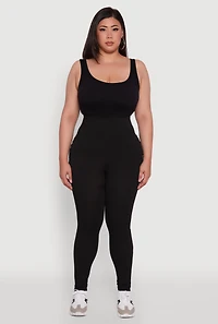 Womens Plus Boss Graphic High Waisted Leggings, Black,