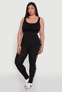 Womens Plus Size Queen Graphic High Waisted Leggings, Black, Size 2X-3X
