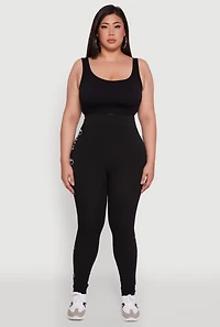Womens Plus Size Queen Graphic High Waisted Leggings, Black, Size 2X-3X