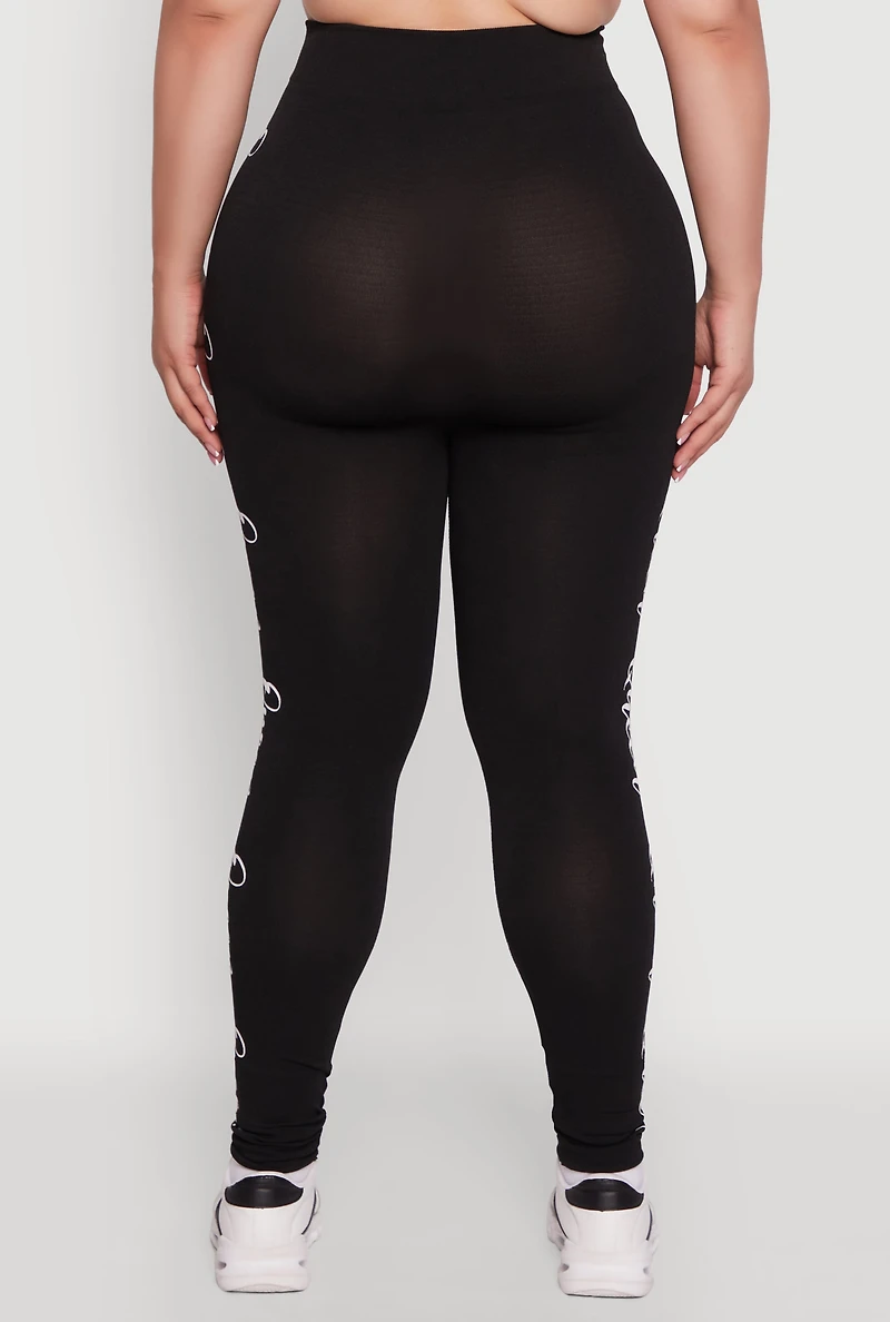 Womens Plus Size Queen Graphic High Waisted Leggings, Black, Size 2X-3X