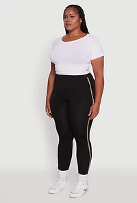 Plus Seamless Lurex Side Stripe Leggings